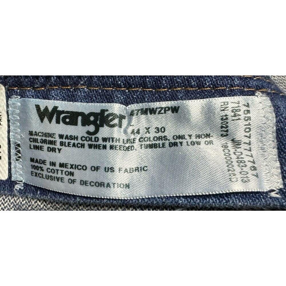 Wrangler Men's 47MWZ Regular Fit Straight Leg Western Blue Jeans - Size 44x30 - Picture 7 of 7